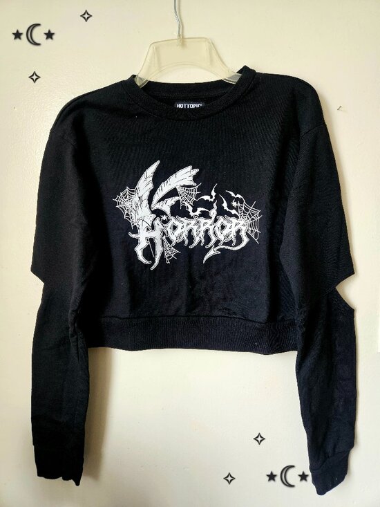 Hot Topic Sweaters - Horror Bats Crop Sweater